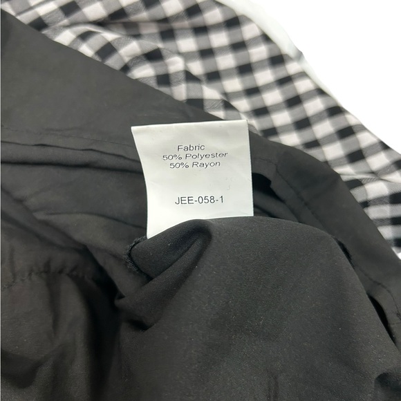 JessaKae Gingham Plaid Dress Smocked Size M Black White Tiered Cottage Milkmade - Picture 12 of 13